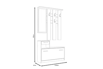 Haysville Hallmöbelset 98x180 cm - Brun/Grå - Möbler - Hallmöbler - Möbelset för hall & entre