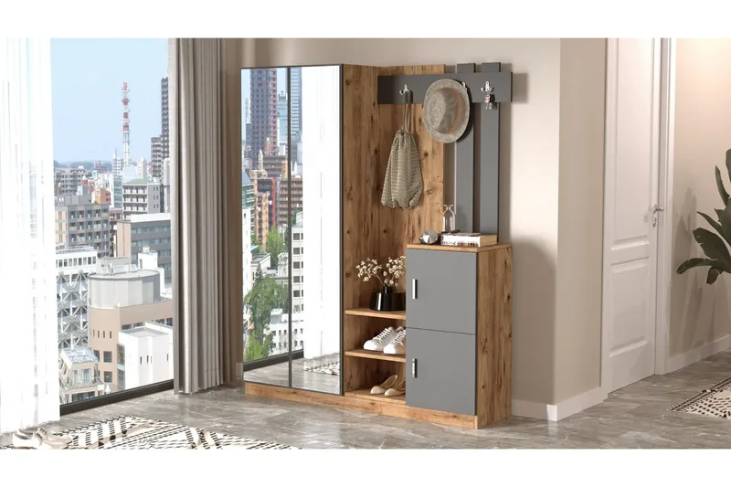 Hialeh Hallmöbelset 38x147 cm, Natur/Antracit