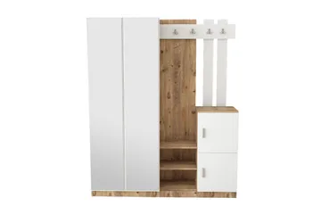 Hialeh Hallmöbelset 38x147 cm - Natur/Vit - Möbler - Hallmöbler - Möbelset för hall & entre