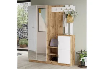 Hialeh Hallmöbelset 38x147 cm - Natur/Vit - Möbler - Hallmöbler - Möbelset för hall & entre