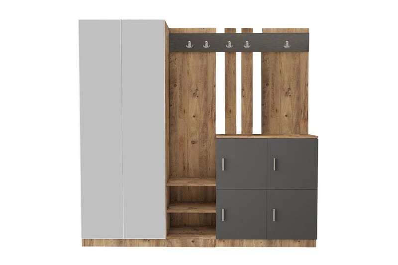 Hialeh Hallmöbelset 38x187 cm - Natur/Antracit - Möbler - Hallmöbler - Möbelset för hall & entre