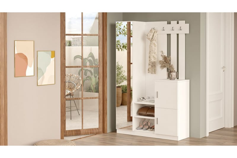 Hialeh Hallmöbelset - Vit - Möbler - Hallmöbler - Möbelset för hall & entre
