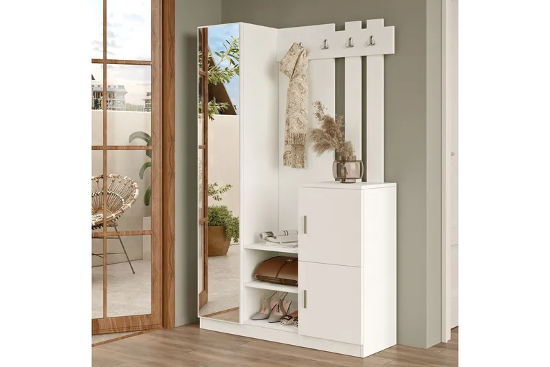 Hialeh Hallmöbelset - Vit - Möbler - Hallmöbler - Möbelset för hall & entre
