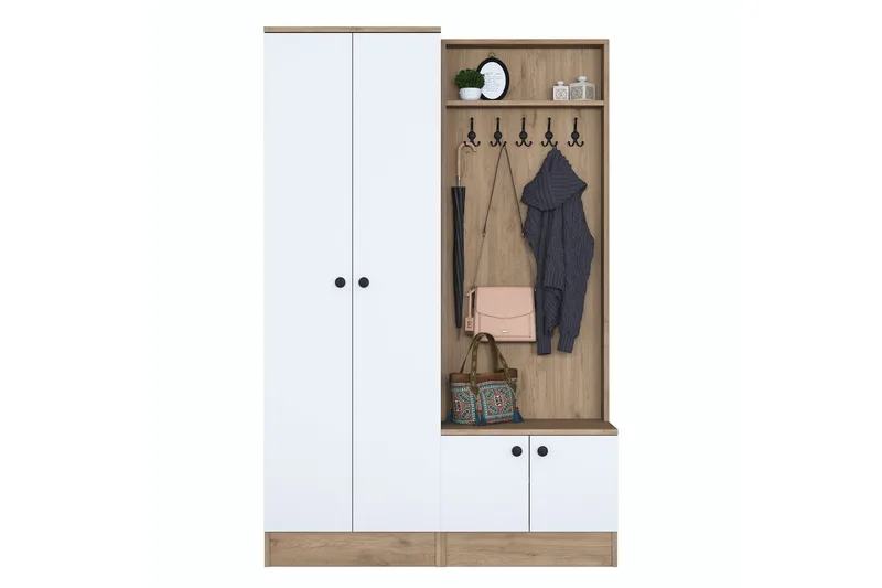 Hooda Hallmöbelset Brun/Vit, Hanah Home