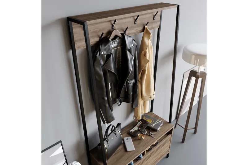 Imoveis Hallmöbelset 30 cm - Mörkbrun/Svart - Möbler - Hallmöbler - Möbelset för hall & entre