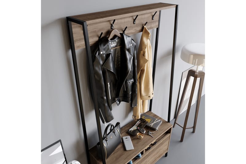 Imoveis Hallmöbelset 30 cm - Mörkbrun/Svart - Möbler - Hallmöbler - Möbelset för hall & entre