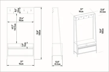 Imoveis Hallmöbelset 30 cm - Vit - Möbler - Hallmöbler - Möbelset för hall & entre