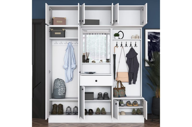 Itsuo Hallmöbelset Vit - Hanah Home - Möbler - Hallmöbler - Möbelset för hall & entre