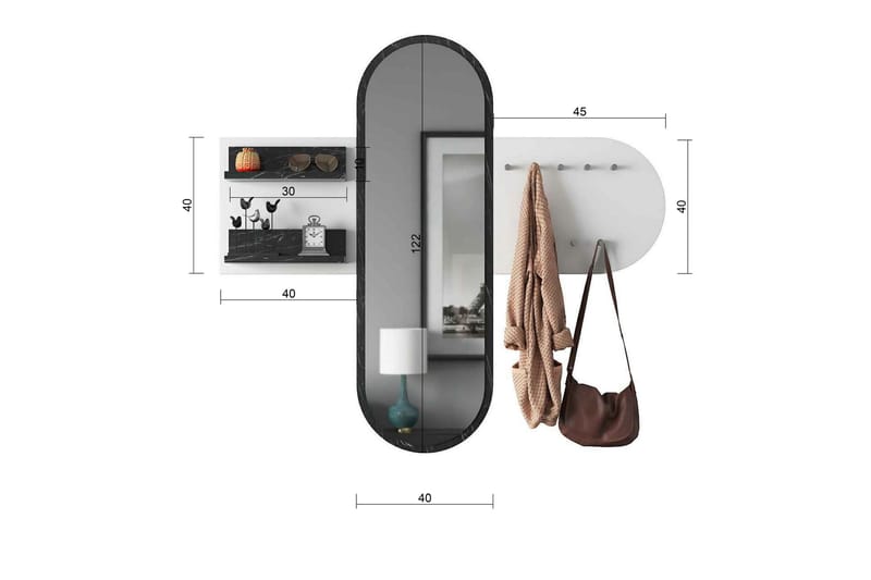 Juignac Hallmöbelset 120 cm - Vit - M öbler - Hallmöbler - Möbelset för hall & entre