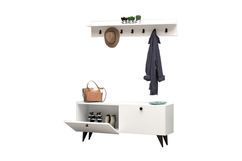 Melcolm Hallmöbelset 35x113 cm - Vit - Möbler - Hallmöbler - Möbelset för hall & entre