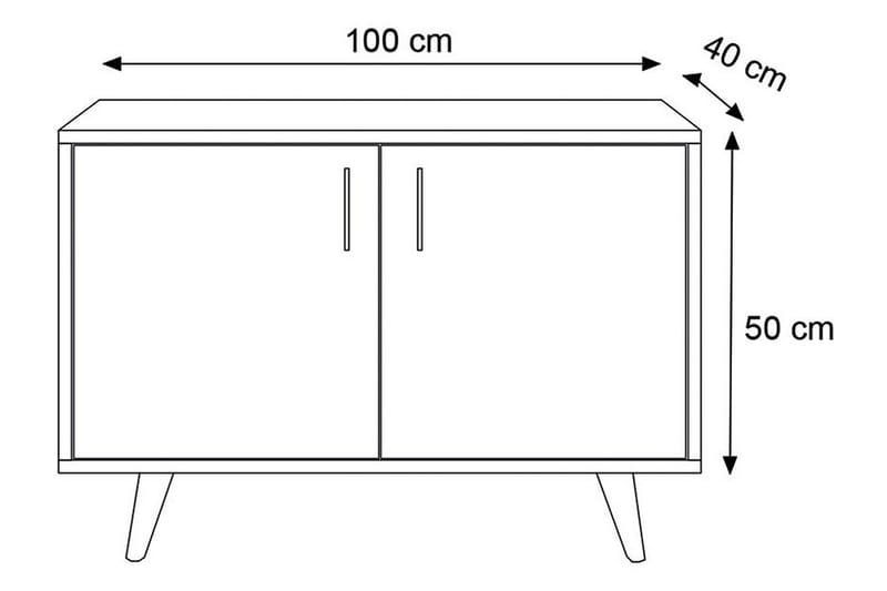 Mordnean Hallmöbelset 50x100 cm - Natur/Vit - Möbler - Hallmöbler - Möbelset för hall & entre