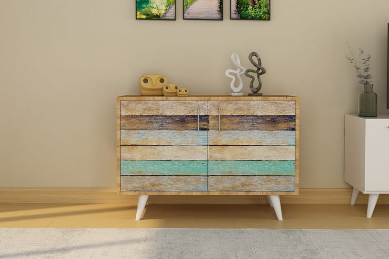 Mordnean Hallmöbelset 50x100 cm - Natur/Vit - Möbler - Hallmöbler - Möbelset för hall & entre