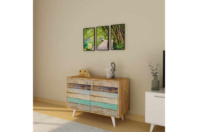 Mordnean Hallmöbelset 50x100 cm - Natur/Vit - Möbler - Hallmöbler - Möbelset för hall & entre