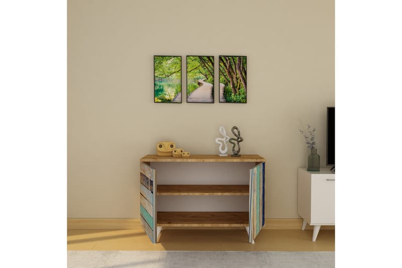 Mordnean Hallmöbelset 50x100 cm - Natur/Vit - Möbler - Hallmöbler - Möbelset för hall & entre