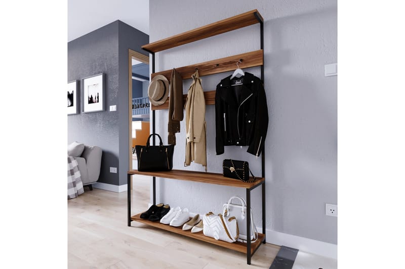 Napoca Hallmöbelset 120 cm - Mörkbrun - Möbler - Hallmöbler - Möbelset för hall & entre