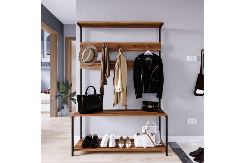 Napoca Hallmöbelset 120 cm - Mörkbrun - Möbler - Hallmöbler - Möbelset för hall & entre