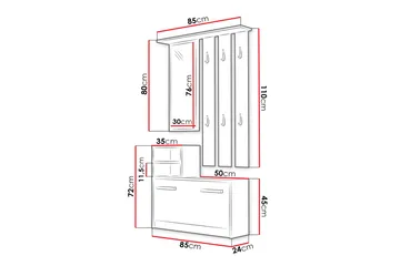 Nesebar Hallmöbel 85 cm - Trä - Möbler - Hallmöbler - Möbelset för hall & entre