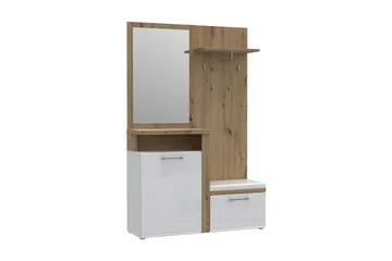 Nessebar Hallmöbelset 44x129 cm - Vit/Brun - Möbler - Hallmöbler - Möbelset för hall & entre