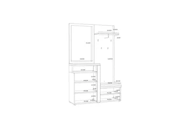 Nessebar Hallmöbelset 44x129 cm - Vit/Brun - Möbler - Hallmöbler - Möbelset för hall & entre