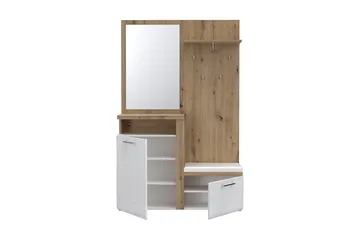 Nessebar Hallmöbelset 44x129 cm - Vit/Brun - Möbler - Hallmöbler - Möbelset för hall & entre