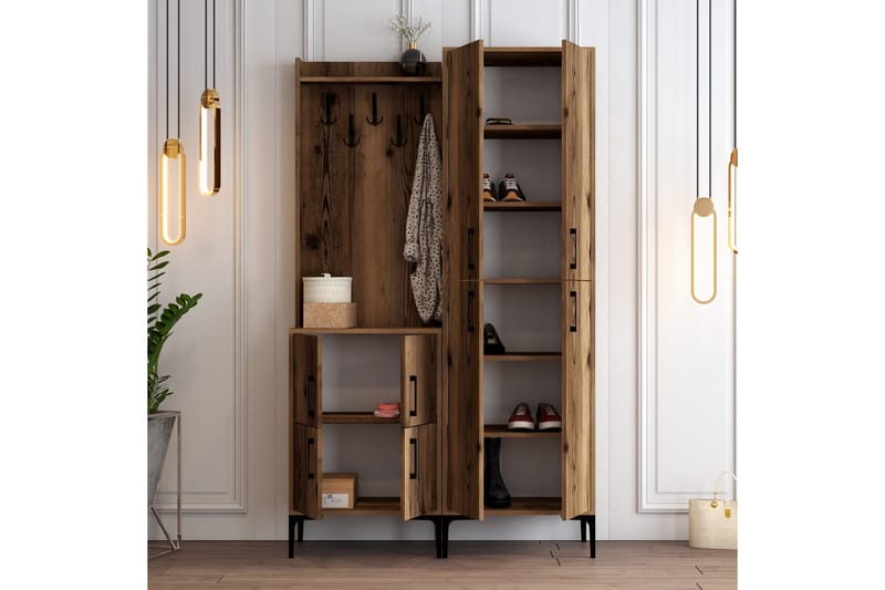 Retzow Hallmöbelset 120 cm - Mörkbrun - Möbler - Hallmöbler - Möbelset för hall & entre