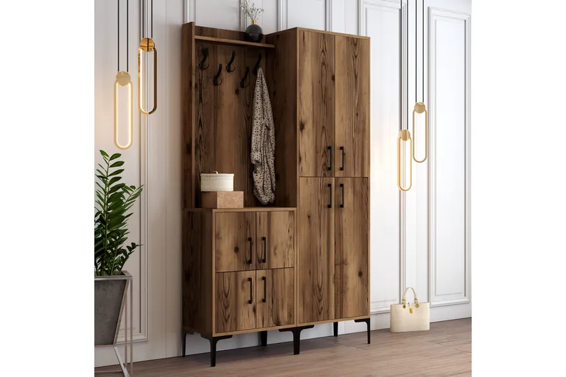 Retzow Hallmöbelset 120 cm - Mörkbrun - Möbler - Hallmöbler - Möbelset för hall & entre