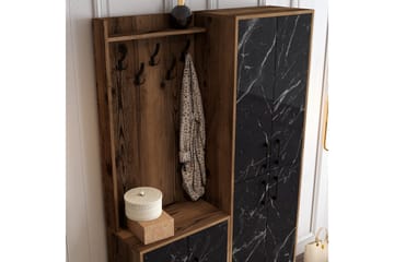 Retzow Hallmöbelset 120 cm - Mörkbrun/Svart - Möbler - Hallmöbler - Möbelset för hall & entre