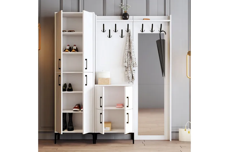 Retzow Hallmöbelset 35x180 cm - Vit - Möbler - Hallmöbler - Möbelset för hall & entre