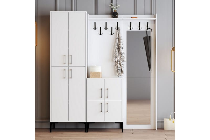 Retzow Hallmöbelset 35x180 cm - Vit - Möbler - Hallmöbler - Möbelset för hall & entre