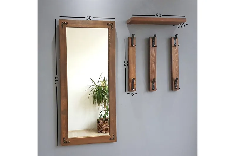 Rogahn Hallmöbel 3 cm - Valnöt - Möbler - Hallmöbler - Möbelset för hall & entre