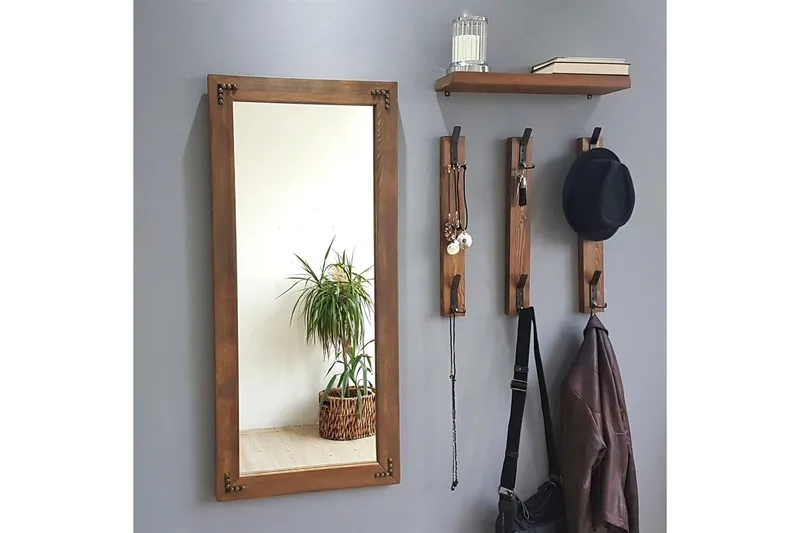 Rogahn Hallmöbel 3 cm - Valnöt - Möbler - Hallmöbler - Möbelset för hall & entre