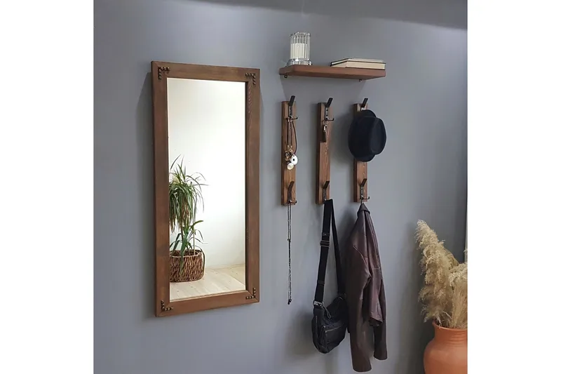 Rogahn Hallmöbel 3 cm - Valnöt - Möbler - Hallmöbler - Möbelset för hall & entre