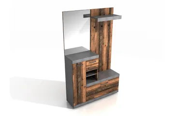 Samekia Garderob 120 cm - Vit/Grå - Möbler - Hallmöbler - Möbelset för hall & entre