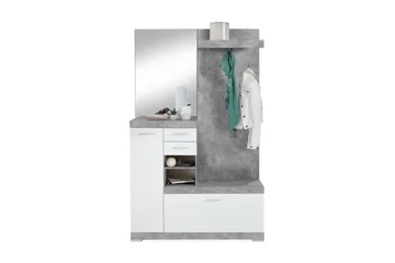 Samekia Garderob 120 cm - Vit/Grå - Möbler - Hallmöbler - Möbelset för hall & entre