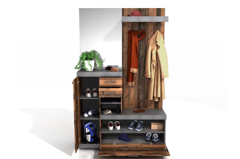 Samekia Garderob 120 cm - Möbler - Hallmöbler - Möbelset för hall & entre