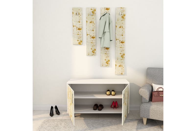 Sarisu Hallmöbelset 50x100 cm - Ljusbrun/Vit - Möbler - Hallmöbler - Möbelset för hall & entre