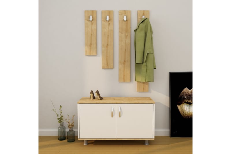 Sarisu Hallmöbelset 50x100 cm - Natur/Vit - Möbler - Hallmöbler - Möbelset för hall & entre