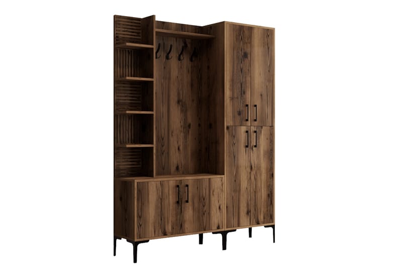 Schmida Hallmöbelset 150 cm - Mörkbrun - Möbler - Hallmöbler - Möbelset för hall & entre