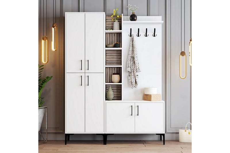Schmida Hallmöbelset 35x60 cm - Vit - Möbler - Hallmöbler - Möbelset för hall & entre