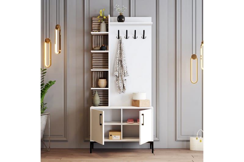 Schmida Hallmöbelset 35x90 cm - Vit - Möbler - Hallmöbler - Möbelset för hall & entre