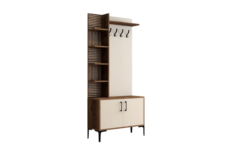 Schmida Hallmöbelset 90 cm - Mörkbrun/Beige - Möbler - Hallmöbler - Möbelset för hall & entre