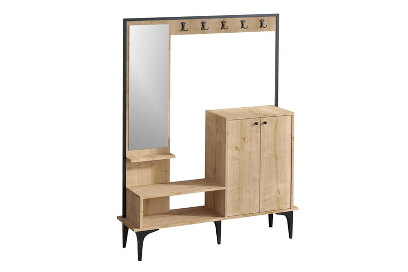 Yogsaes Hallmöbelset 35x114 cm - Natur/Vit - Möbler - Hallmöbler - Möbelset för hall & entre