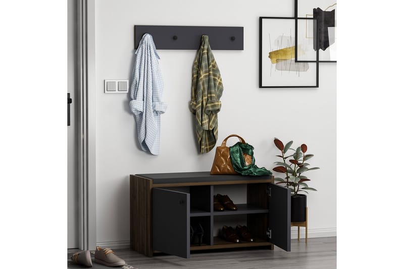 Ostwerwal Hallmöbelset Antracit - Hanah Home - Möbler - Hallmöbler - Möbelset för hall & entre