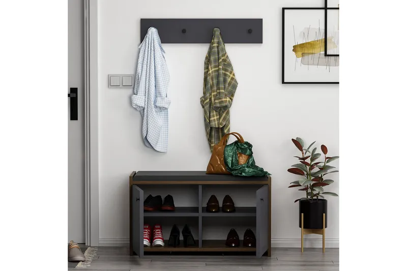 Ostwerwal Hallmöbelset Antracit - Hanah Home - Möbler - Hallmöbler - Möbelset för hall & entre