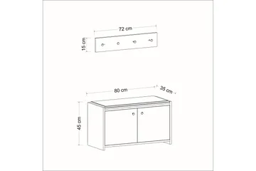 Ostwerwal Hallmöbelset Vit - Hanah Home - Möbler - Hallmöbler - Möbelset för hall & entre