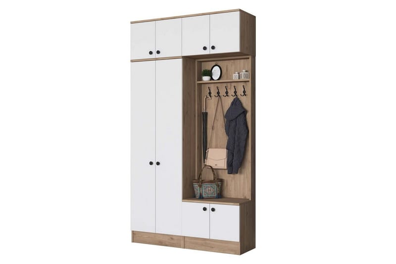 Quorra Hallmöbelset - Valnöt/Vit - Möbler - Hallmöbler - Möbelset för hall & entre