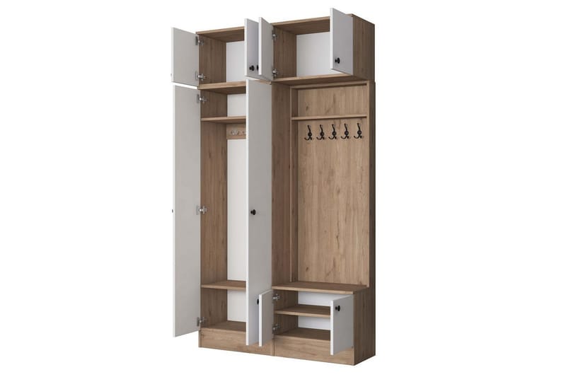 Quorra Hallmöbelset - Valnöt/Vit - Möbler - Hallmöbler - Möbelset för hall & entre