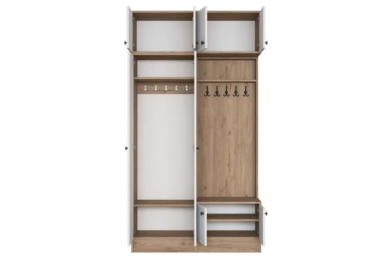 Quorra Hallmöbelset - Valnöt/Vit - Möbler - Hallmöbler - Möbelset för hall & entre