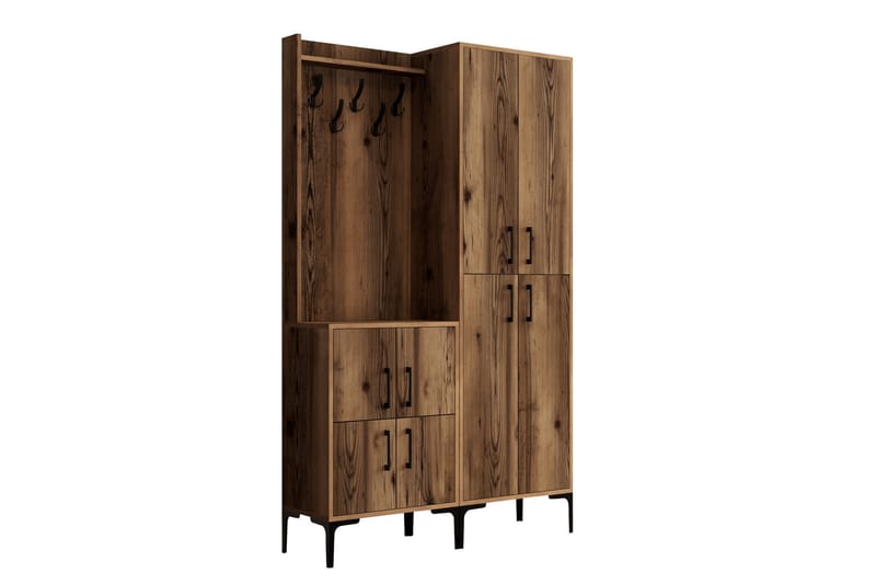 Retzow Hallmöbelset 120 cm - Mörkbrun - Möbelset för hall & entre - Hallförvaring