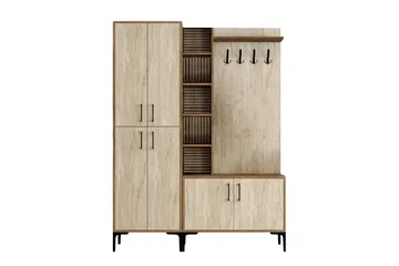 Schmida Hallmöbelset - Valnöt/Beige - Möbler - Hallmöbler - Möbelset för hall & entre